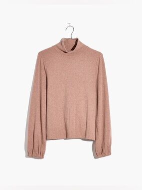 NWT Madewell Heathered Bubble-Sleeve Swing Turtleneck Top